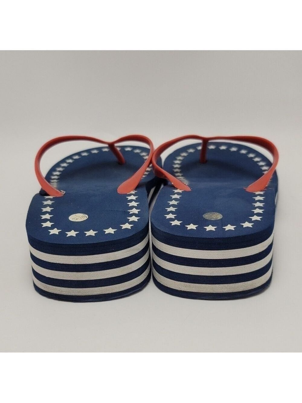 Star Spangled Womens Wedge Flip Flops Size L 9-10 - Picture 5 of 13